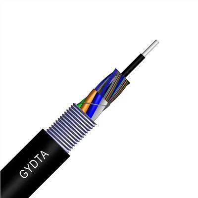 12-1440 Damarlar Alüminyum Bant Polietilen Bağlı Kılıf Örgülü Gevşek Tüp Fiber Optik Şerit Kablo GYDTA